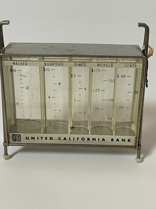 M.A. Gerett Other - Vintage M.A. Gerett Stack-Coin Bank United California Bank w/ Key
